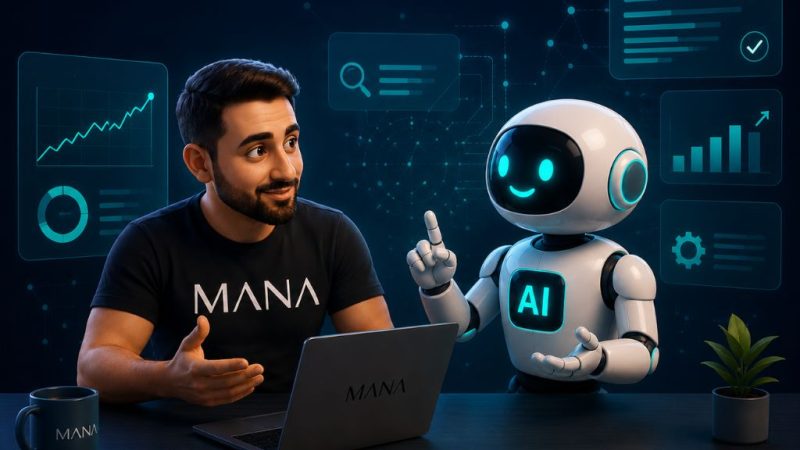 מימון משוחח עם רובוט AI על שילוב בינה מלאכותית בקידום אתרים